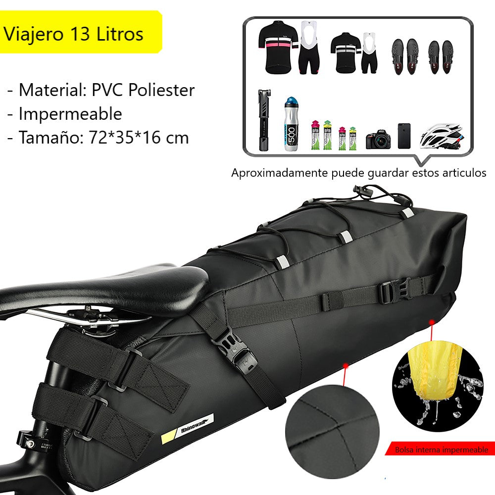 Viajero 13 Litros - Alforja de sillín bicicleta impermeable - Bicleria